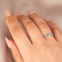 .925 Sterling Silver Infinity Double Heart Love Ring on female model