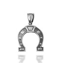 925 Sterling Silver Lucky Horseshoe Oxidized Charm Pendant