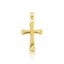 Yellow Gold Textured Cross Pendant
