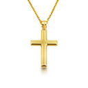 14K Yellow Gold Sacred Religious Cross Pendant Necklace