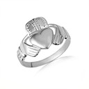 White Gold Men's Classic Claddagh Ring