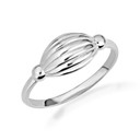 .925 Sterling Silver Beach Seashell Ribbed Ring