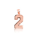 Gold Personalized Sports Number Diamond Cut Pendant Necklace (Available in Yellow/Rose/White Gold)
