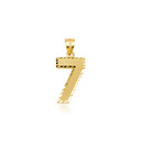 Yellow Gold Diamond Cut Jersey Number 7 Personalized Sports Pendant