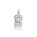 .925 Sterling Silver Personalized Sports Number Diamond Cut Pendant Necklace