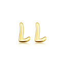 Yellow gold Letter "L" Initial Personalized Stud Earrings