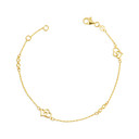 14K Yellow Gold Double Heart Infinity Love Bracelet 7"