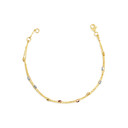 Tri-Color Gold Tube Link Bracelet