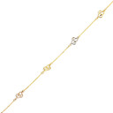 Tri-Color Gold Double Heart Love Bracelet