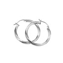 .925 Sterling Silver Twisted Tube Hoop Earrings