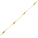 14K Yellow Gold Marquise Shape Link Anklet