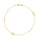 Yellow Gold Infinity Heart Anklet
