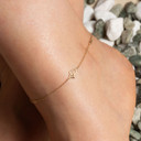 Yellow Gold Infinity Heart Anklet