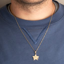 Gold United States Air Force Star Officially Licensed Pendant Necklace on male model