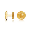 Yellow Gold Custom Volleyball Number Sports Cufflinks