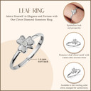 .925 Sterling Silver Cubic Zirconia Lucky 3 Leaf Clover Heart Ring measurement
