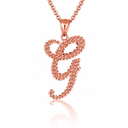 Solid Gold Script Cursive Initial "A-Z" Pendant  Necklace(Available in Yellow/Rose/White Gold)