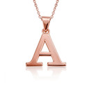 Gold Personalized Letter "A-Z" Initial Pendant Necklace (Available in Small/Large & Yellow/Rose/White Gold)