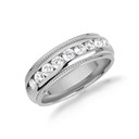 White Gold Lab Grown CVD Diamond Milgrain Wide Fit Wedding Band Women's Engagement Ring