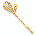 Yellow Gold Lacrosse Stick Charm