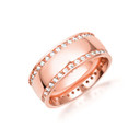 Rose Gold Lab Grown Diamond Pave Wedding Band Engagement Ring