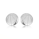 .925 Sterling Silver Basketball Sports Athletic Stud Earrings