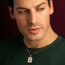 .925 Sterling Silver Engravable Personalized Letter "A-Z" Initial Pendant Necklace