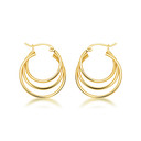 Triple Hoop Earrings in 14K Gold