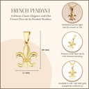 Yellow Gold French Fleur-de-lis Pendant measurement