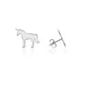 .925 Sterling Silver Unicorn Horse Stud Earrings
