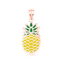 Rose Gold Enamel Pineapple Fruit Pendant