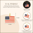 Yellow Gold Enamel American Flag Pendant measurement