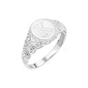 Silver Custom Initial A-Z Art Deco Signet Ring