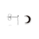 .925 Sterling Silver Custom Enamel Moon Stud Earrings