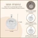 .925 Sterling Silver United States Army Medallion Pendant Necklace with measurements