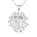 .925 Sterling Silver United States Army Medallion Pendant Necklace