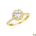 Lab Grown Diamond Halo Engagement Ring in 14K Gold Lab Grown Diamond Halo Engagement Ring in 14K Gold