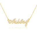 14K Yellow Gold Custom Name Necklace with Lab Grown Diamonds
