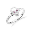 Silver Skull Ring with Red Cubic Zirconia Silver Skull Ring with Red Cubic Zirconia