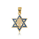 Gold Jewish Star of David Necklace with Diamond Hamsa
