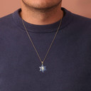 Gold Jewish Star of David Necklace with Diamond Hamsa