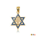 Gold Jewish Star of David Necklace with Diamond Hamsa