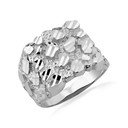 Silver Men's 17.5mm Nugget Ring