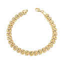 14K Gold Double Panther Link Chain Bracelet