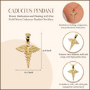 10K/14K Gold Nurse Caduceus Pendant Necklace