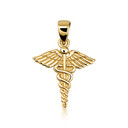 10K/14K Gold Nurse Caduceus Pendant Necklace