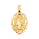 10K/14K Gold Virgin Mary Miraculous Medal Necklace