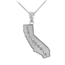Gold California State Map Pendant Necklace(Available In Yellow/Rose/White Gold)