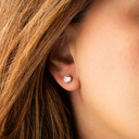 Silver 6mm Cubic Zirconia Stud Earrings 