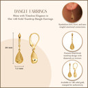 14K Gold Teardrop Dangle Earrings